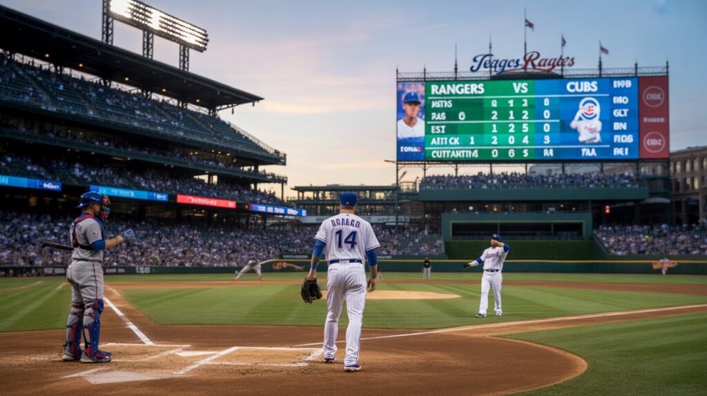 texas rangers vs chicago cubs match player stats
