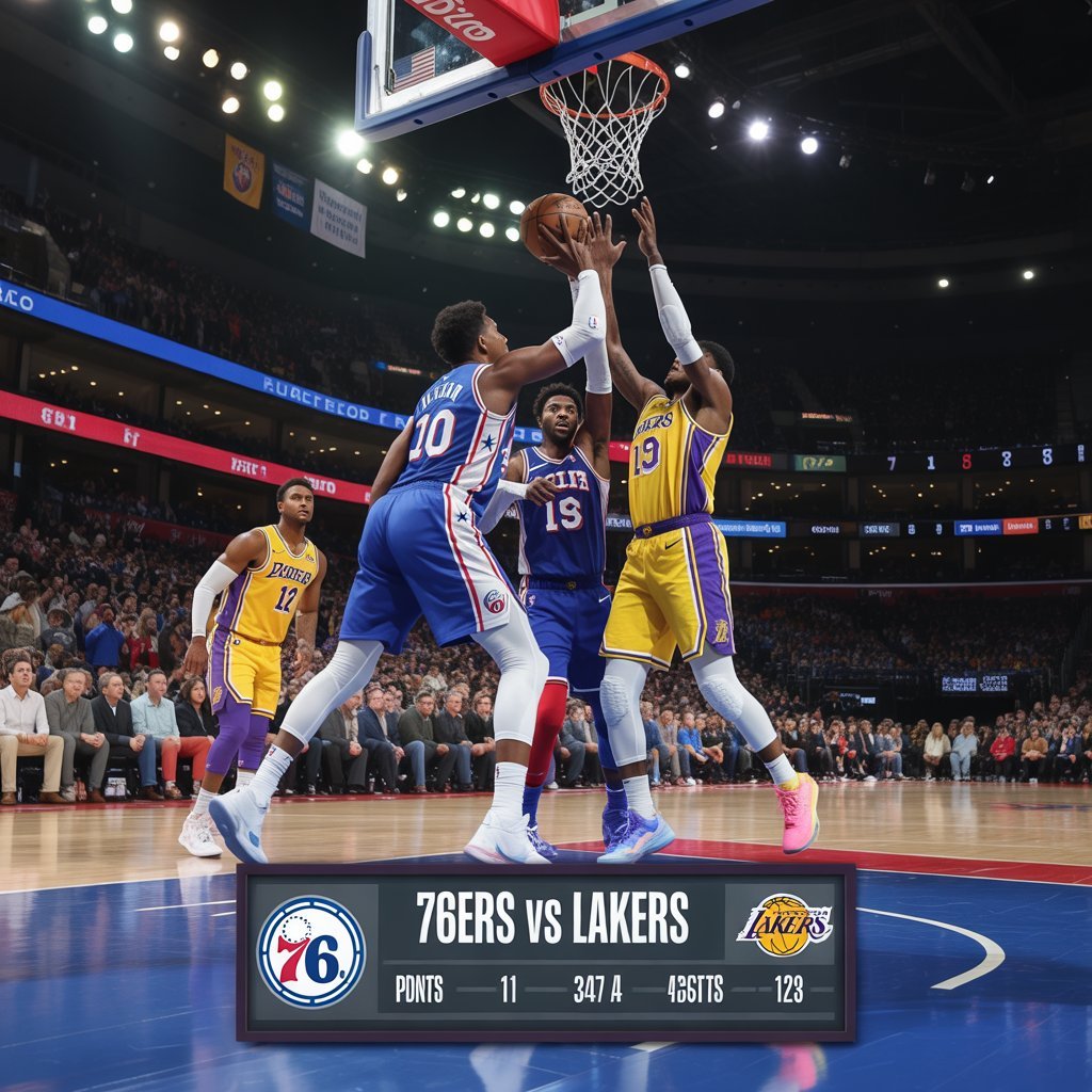 76ers vs lakers match player stats