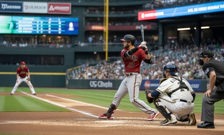 diamondbacks vs milwaukee brewers match player stats