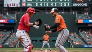 los angeles angels vs baltimore orioles match player stats