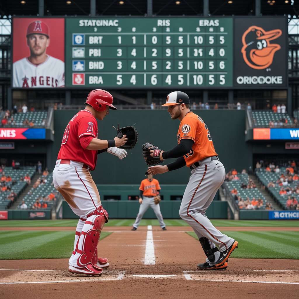 los angeles angels vs baltimore orioles match player stats