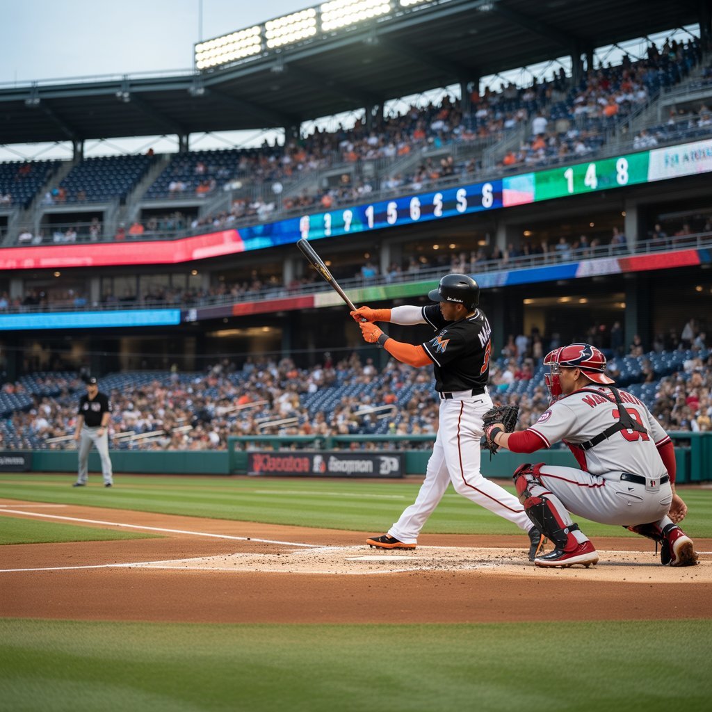 miami marlins vs washington nationals match player stats