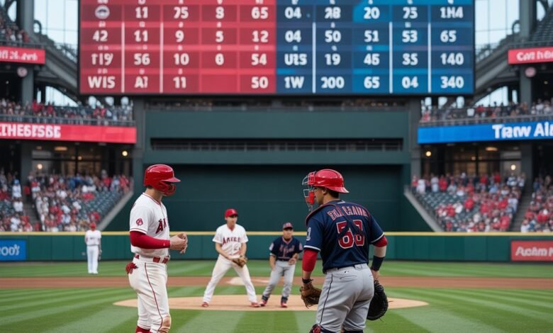 los angeles angels vs cleveland guardians match player stats