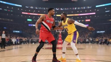 portland trail blazers vs lakers match player stats