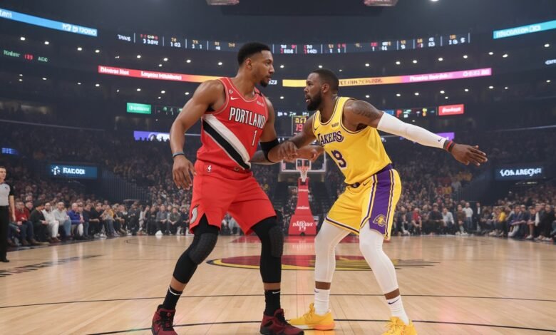 portland trail blazers vs lakers match player stats