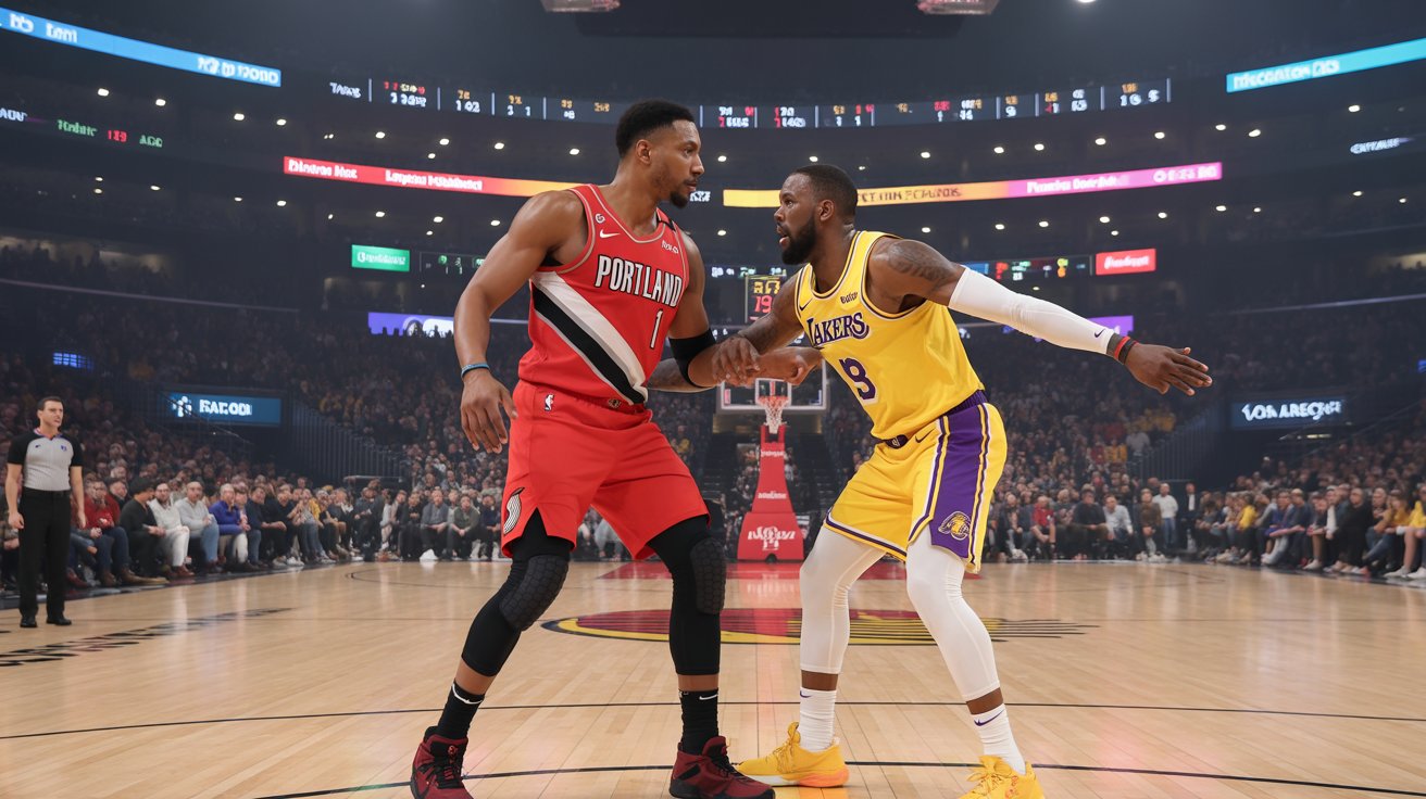 portland trail blazers vs lakers match player stats