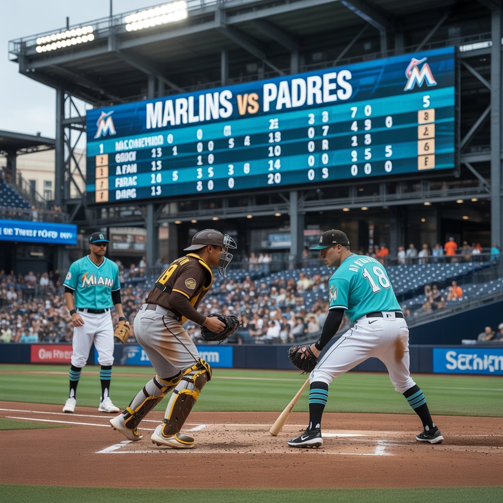 miami marlins vs padres match player stats