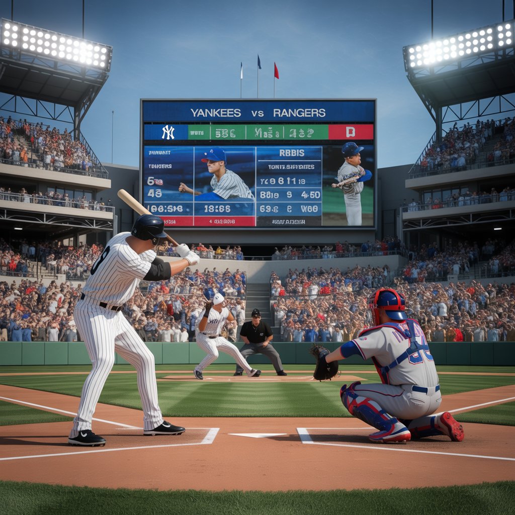 new york yankees vs texas rangers match player stats