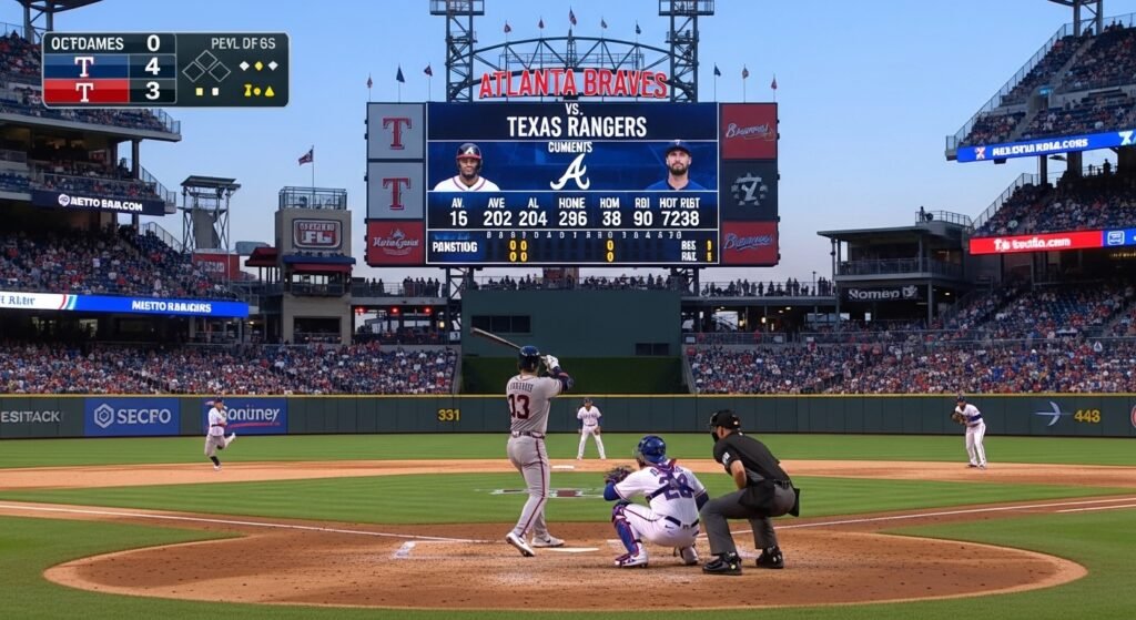 atlanta braves vs texas rangers match player stats