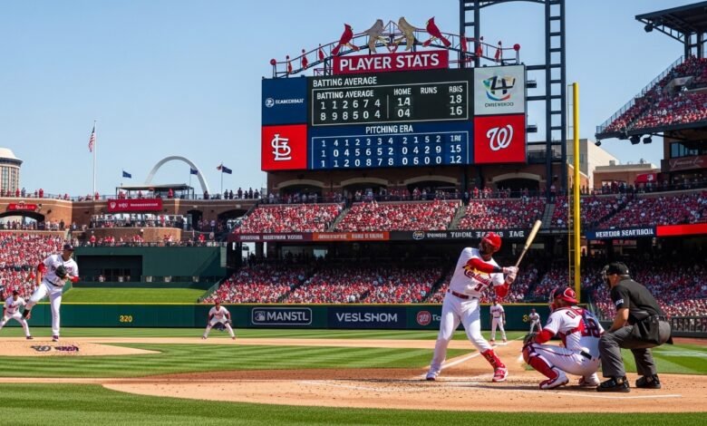 st. louis cardinals vs washington nationals match player stats
