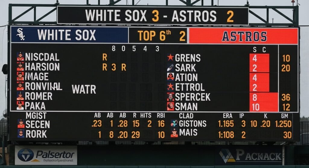 white sox vs houston astros match player stats