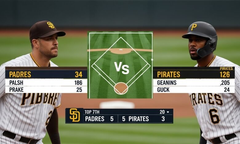 padres vs pittsburgh pirates match player stats