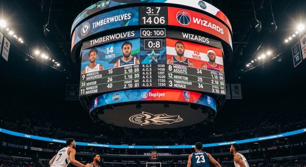 timberwolves vs washington wizards match player stats