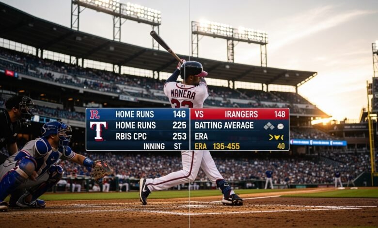 atlanta braves vs texas rangers match player stats