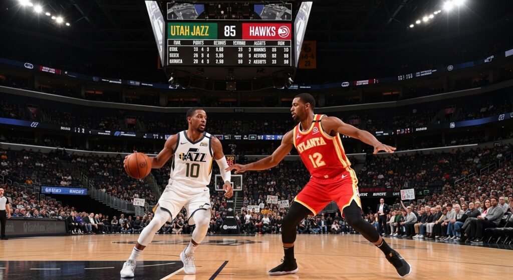 utah jazz vs atlanta hawks match player stats