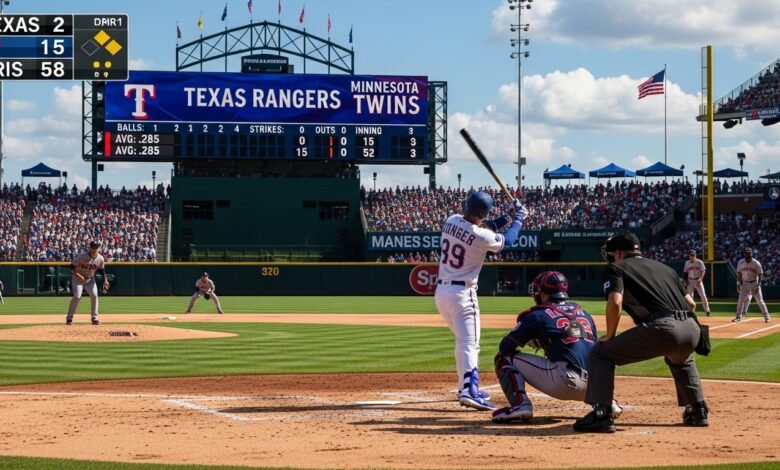 texas rangers vs minnesota twins match player stats
