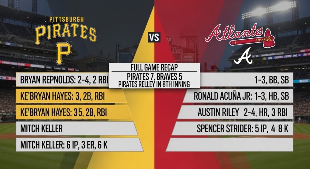 pittsburgh pirates vs atlanta braves match player stats
