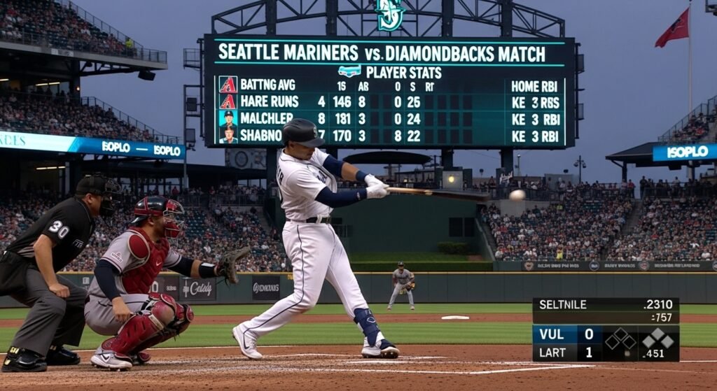 seattle mariners vs diamondbacks match player stats
