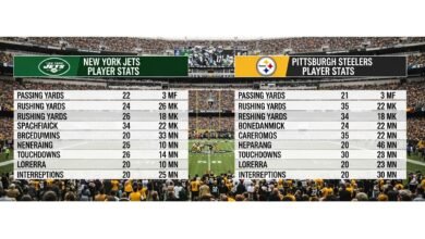 new york jets vs pittsburgh steelers match player stats