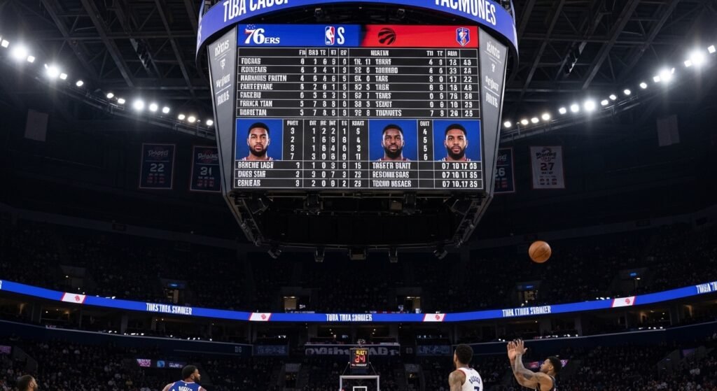 76ers vs toronto raptors match player stats