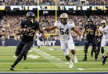 army football vs navy midshipmen football match player stats