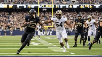 army football vs navy midshipmen football match player stats