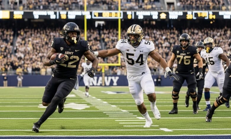 army football vs navy midshipmen football match player stats