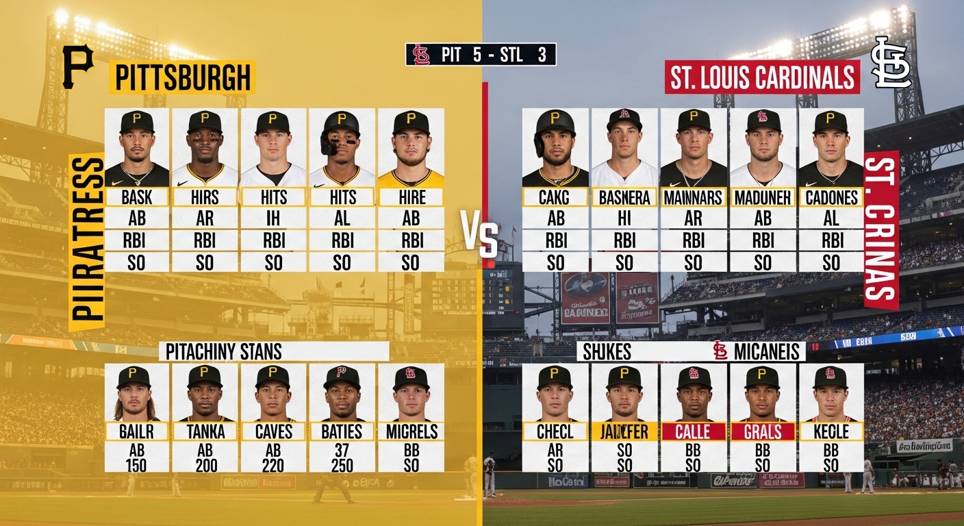 pittsburgh pirates vs st. louis cardinals match player stats