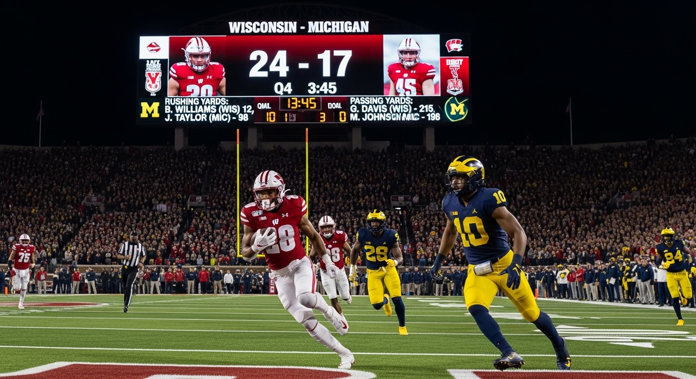 wisconsin badgers football vs michigan wolverines football match player stats