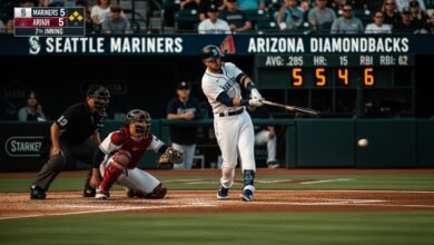 seattle mariners vs diamondbacks match player stats