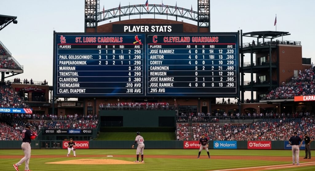 st. louis cardinals vs cleveland guardians match player stats