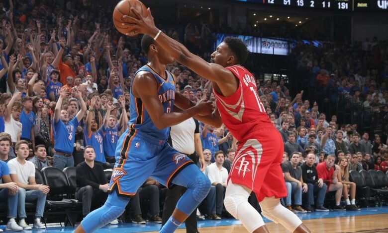 oklahoma city thunder vs houston rockets match player stats