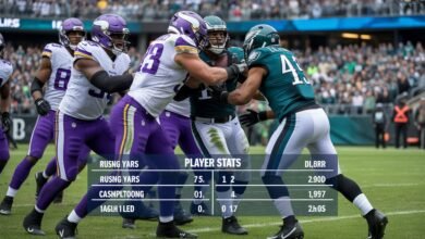 minnesota vikings vs philadelphia eagles match player stats