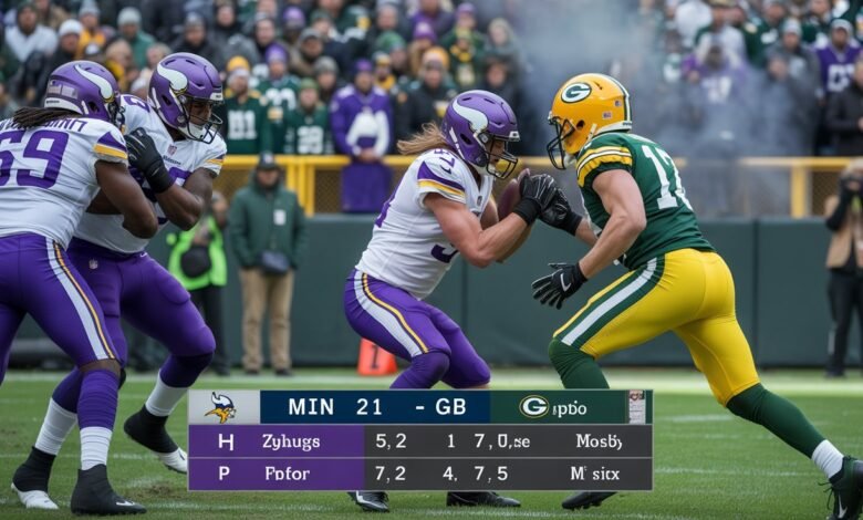 minnesota vikings vs green bay packers match player stats