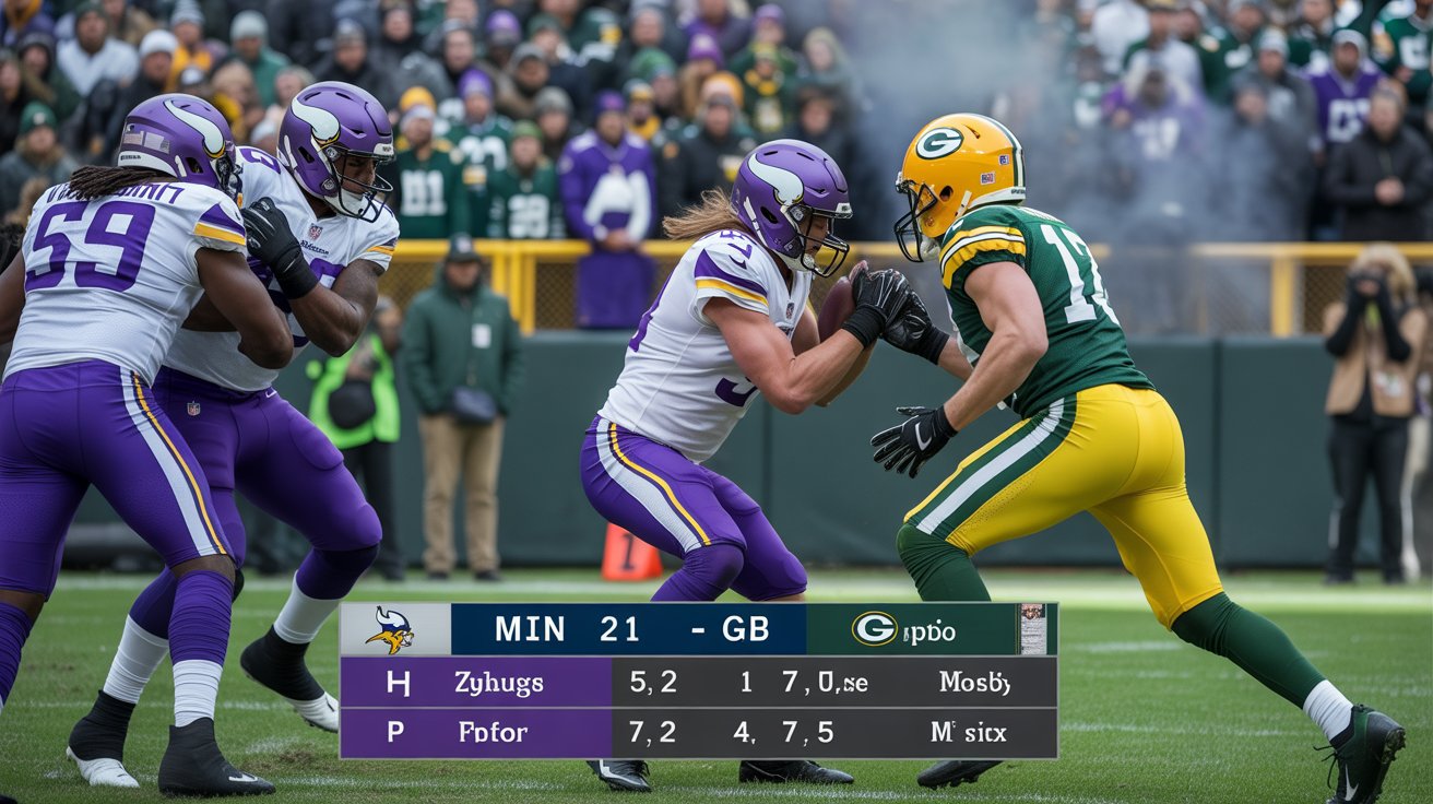 minnesota vikings vs green bay packers match player stats