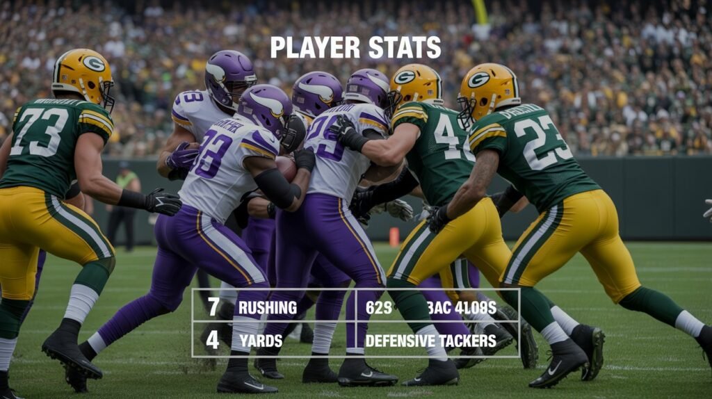 minnesota vikings vs green bay packers match player stats