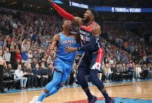 okc thunder vs washington wizards match player stats