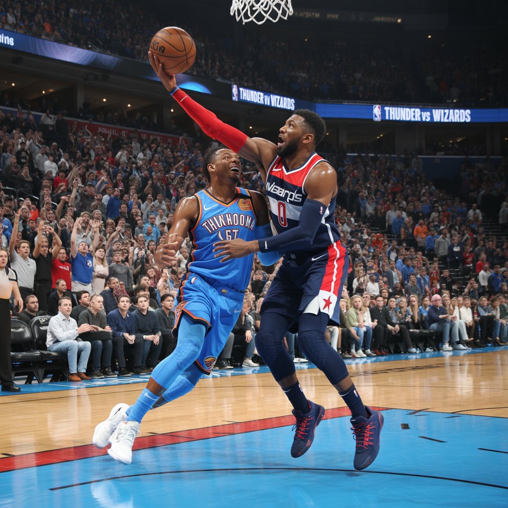 okc thunder vs washington wizards match player stats