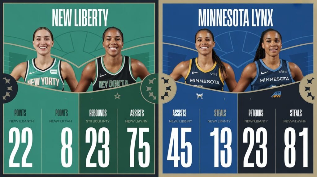 new york liberty vs minnesota lynx match player stats