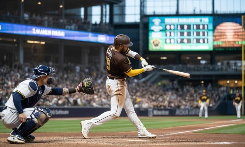 padres vs milwaukee brewers match player stats