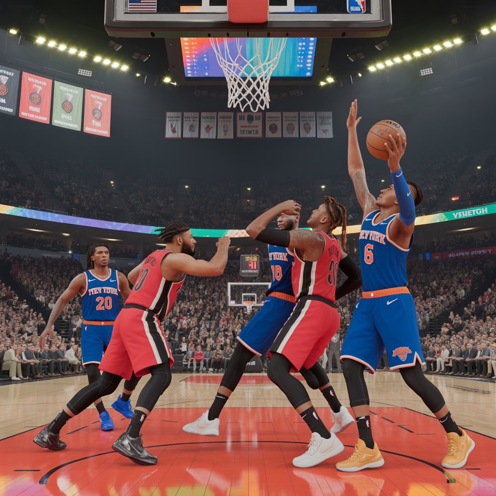 portland trail blazers vs knicks match player stats