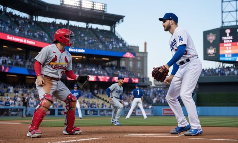 st. louis cardinals vs dodgers match player stats