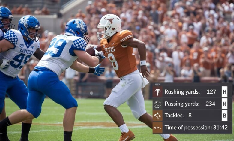 uk football vs texas longhorns football match player stats