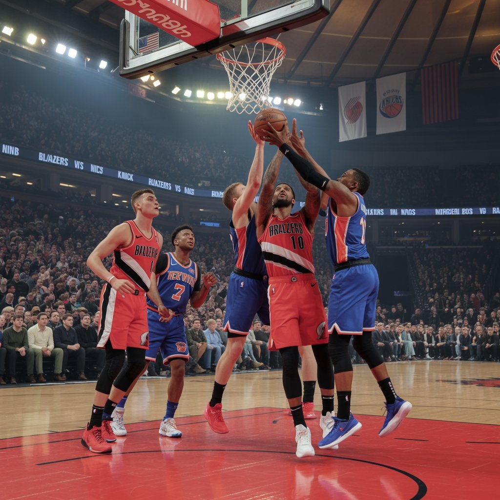 portland trail blazers vs knicks match player stats