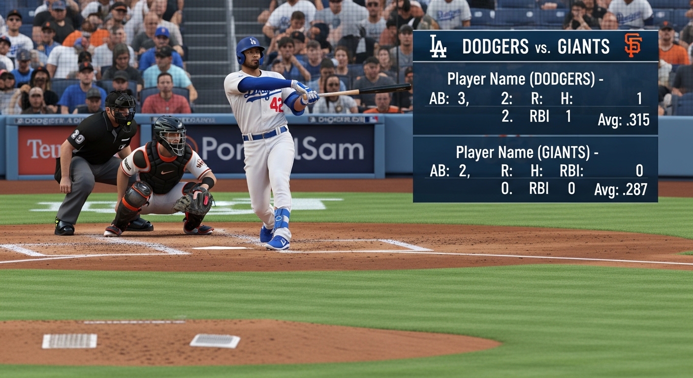 dodgers vs san francisco giants match player stats