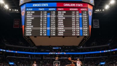 knicks vs cleveland cavaliers match player stats