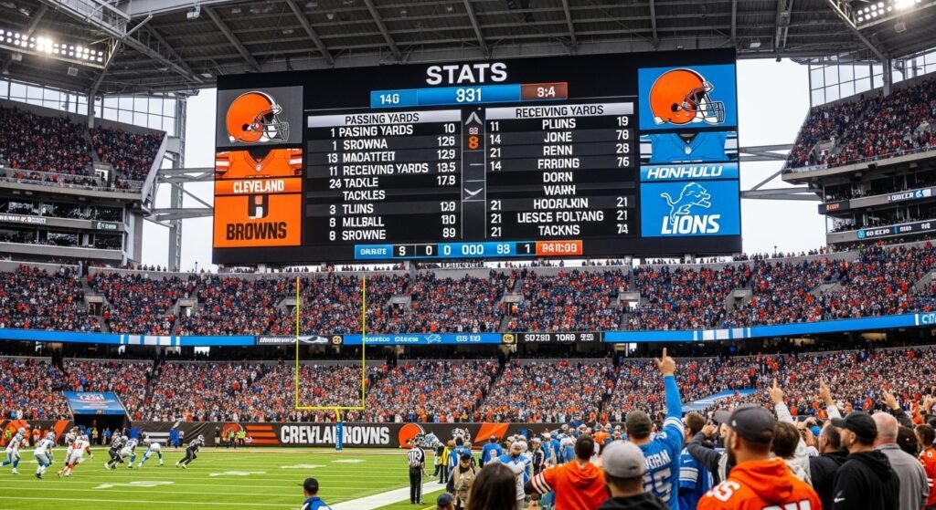 cleveland browns vs detroit lions match player stats