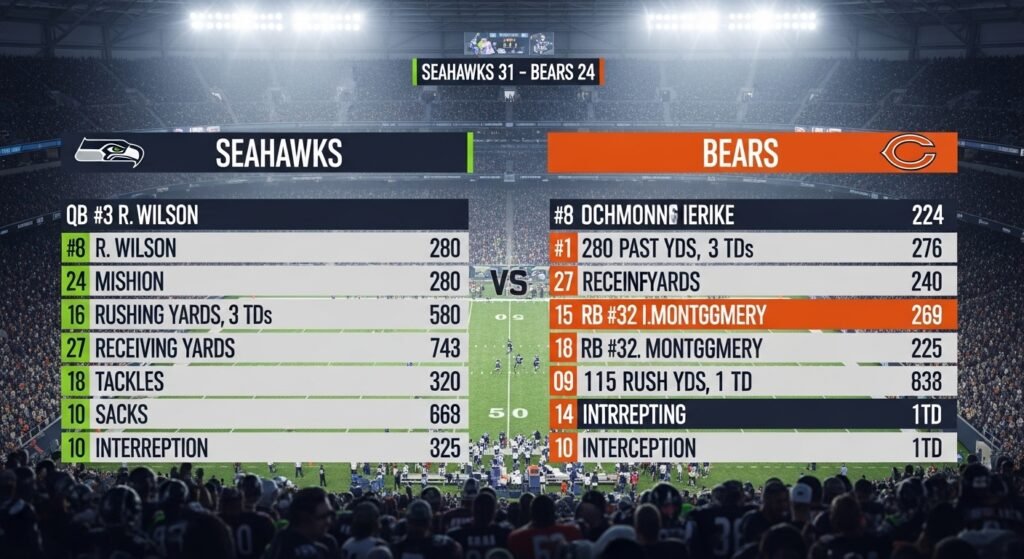 seahawks vs chicago bears match player stats
