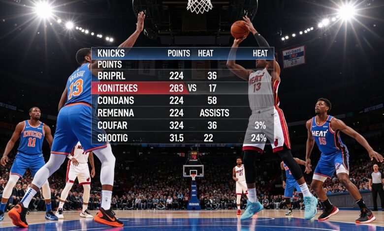 knicks vs miami heat match player stats