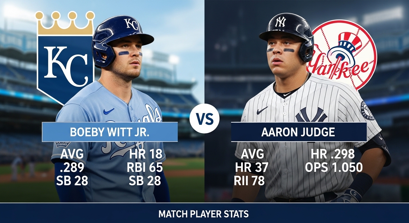 kansas city royals vs new york yankees match player stats